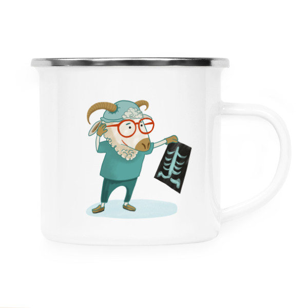 Plecháček - nerezový lem s potiskem Hrníček Beran