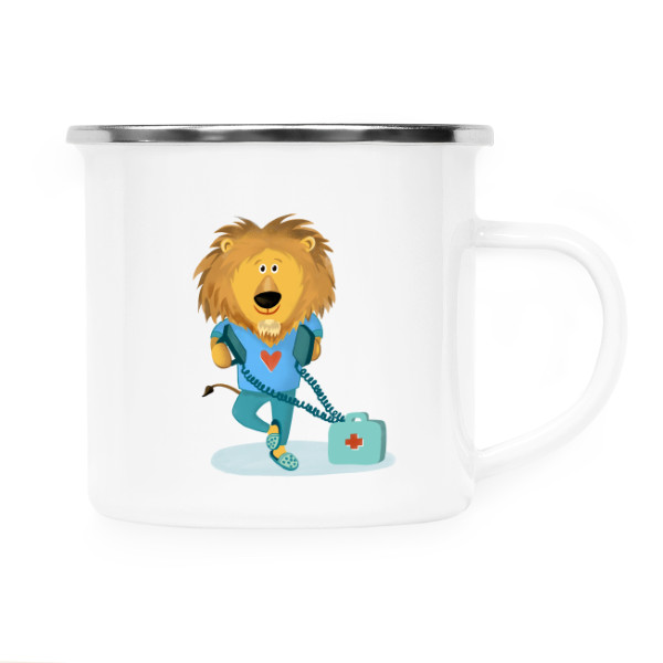 Plecháček - nerezový lem s potiskem Lev