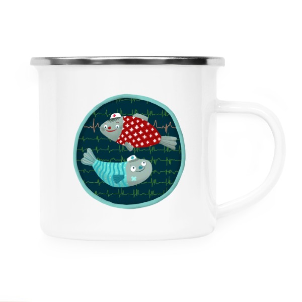 Plecháček - nerezový lem s potiskem Hrníček Ryby