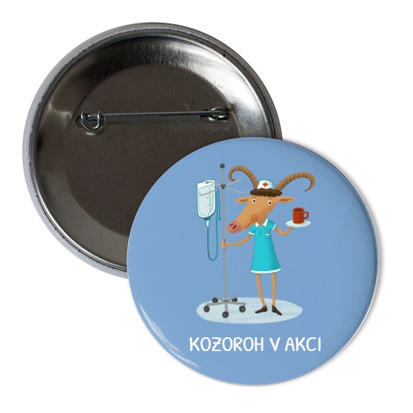 Odznáček  s potiskem Kozoroh v akci