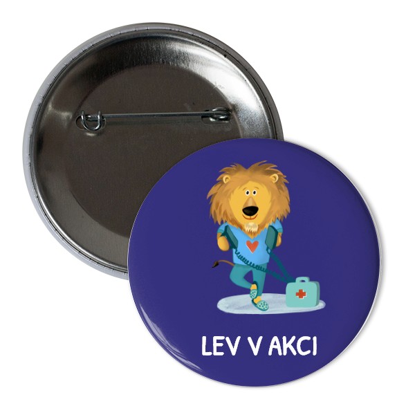 Odznáček  s potiskem Lev v akci