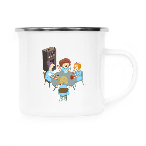 Plecháček - nerezový lem s potiskem Sestry a kafe